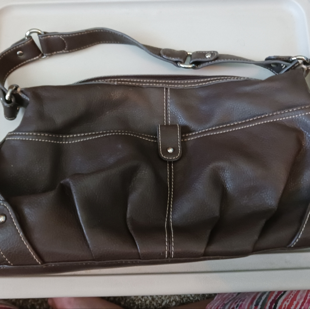 Handbag, shoulder bag, small size, brown, St. John's Bay